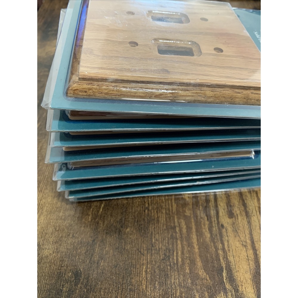 VTG Set of 4 WOODLAND COLLECTION - Solid Oak Double Switch Plate~  BRAND NEW - Picture 4 of 4